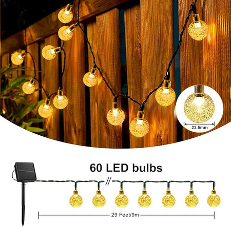 Outdoor Solar String Lights | 9m 60 Bulbs