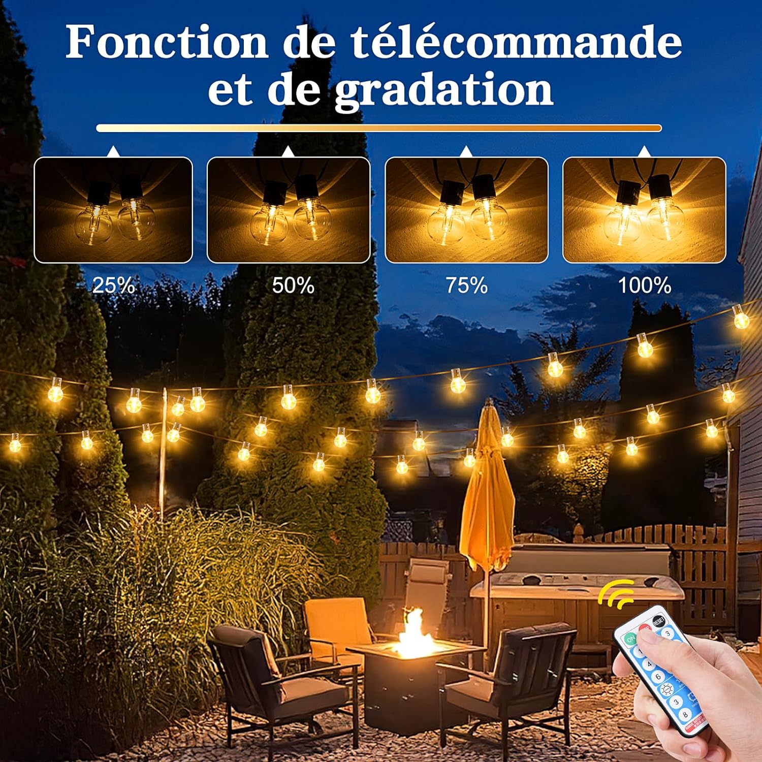 SOLAR GARLAND - 18 METERS - 20 LED BULBS